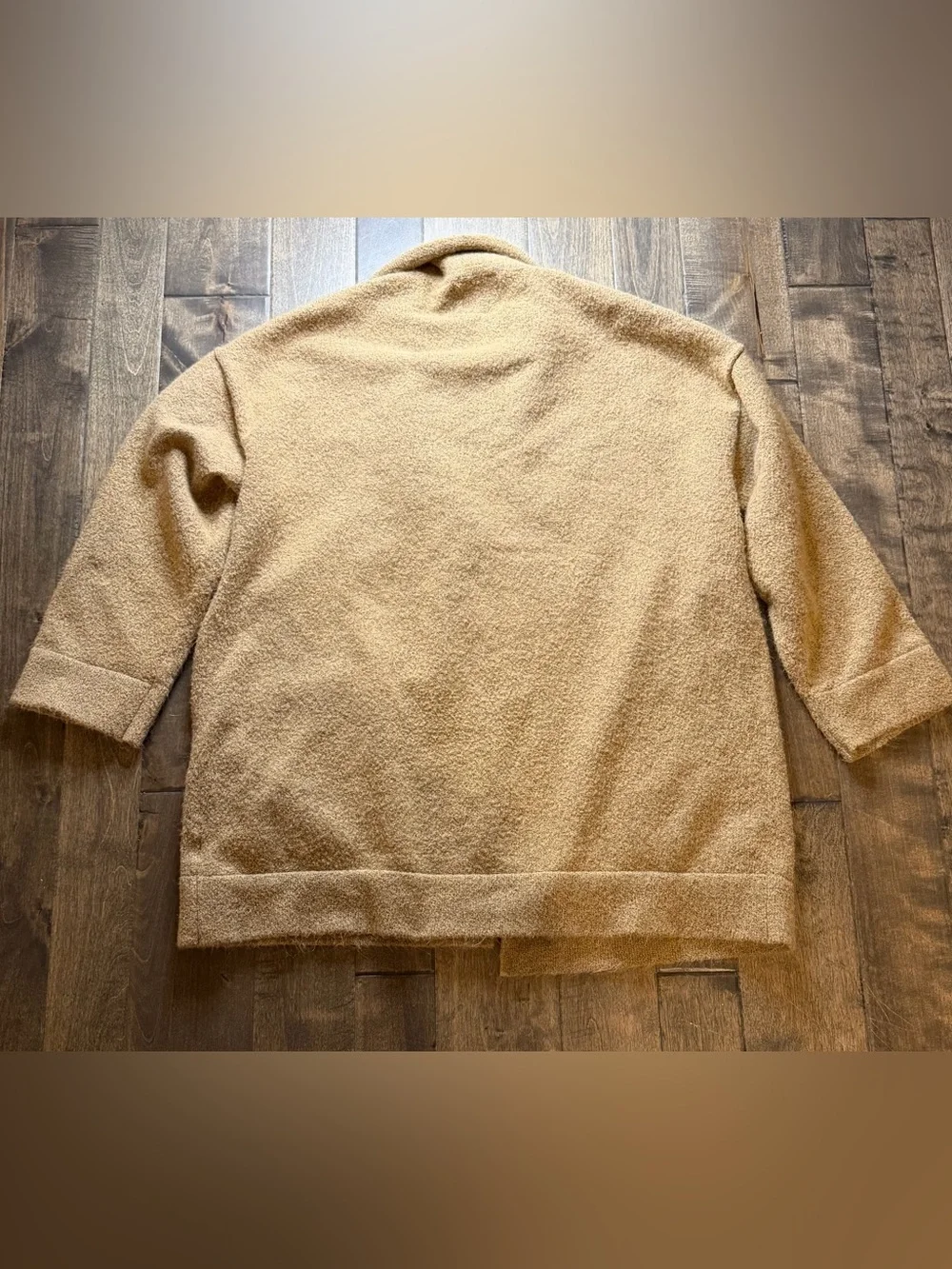 Thread & Supply Camel Bouclé Open Front Cardigan Jacket XXL